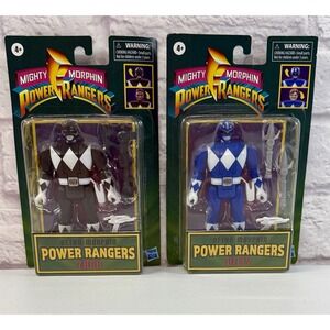 *BRAND NEW* 2020 Power Rangers Lot Of 2 Retro Morphin Black Zack Blue Billy